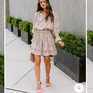 NWT Vici Been Around Leopard Smocked Dress- M